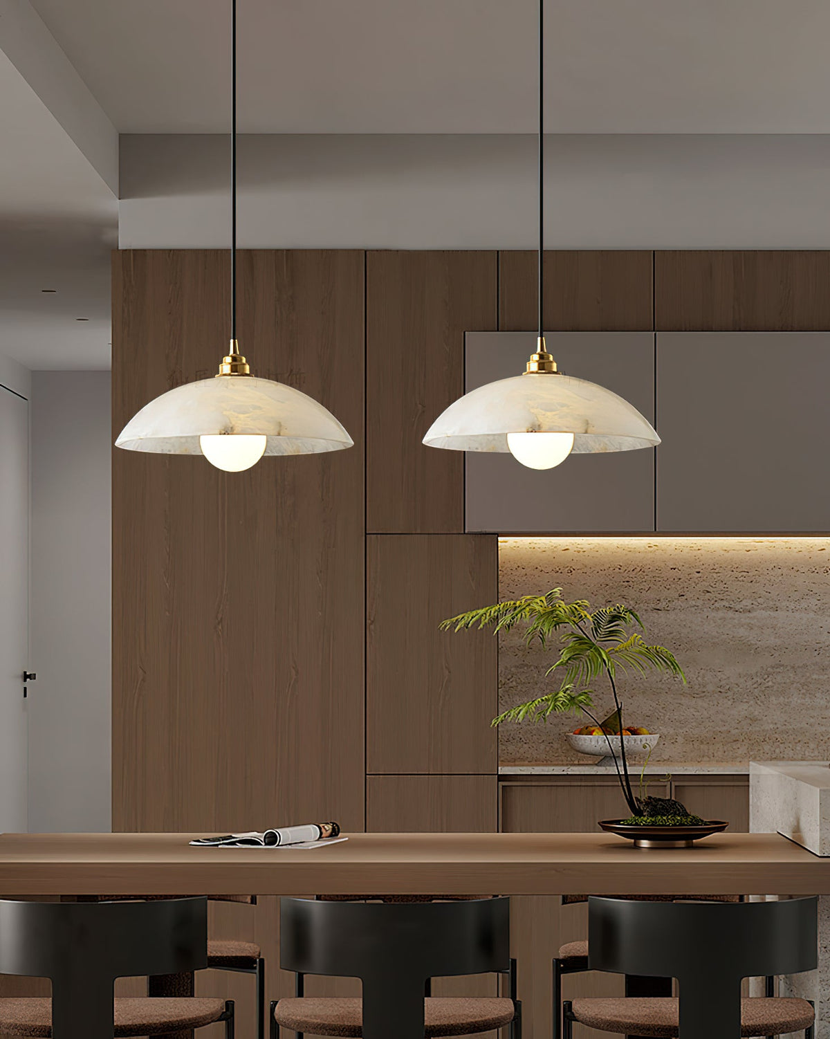 Alabaster Dome Pendant Light — view 40