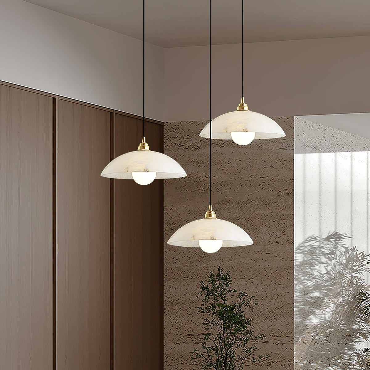 Alabaster Dome Pendant Light — view 4