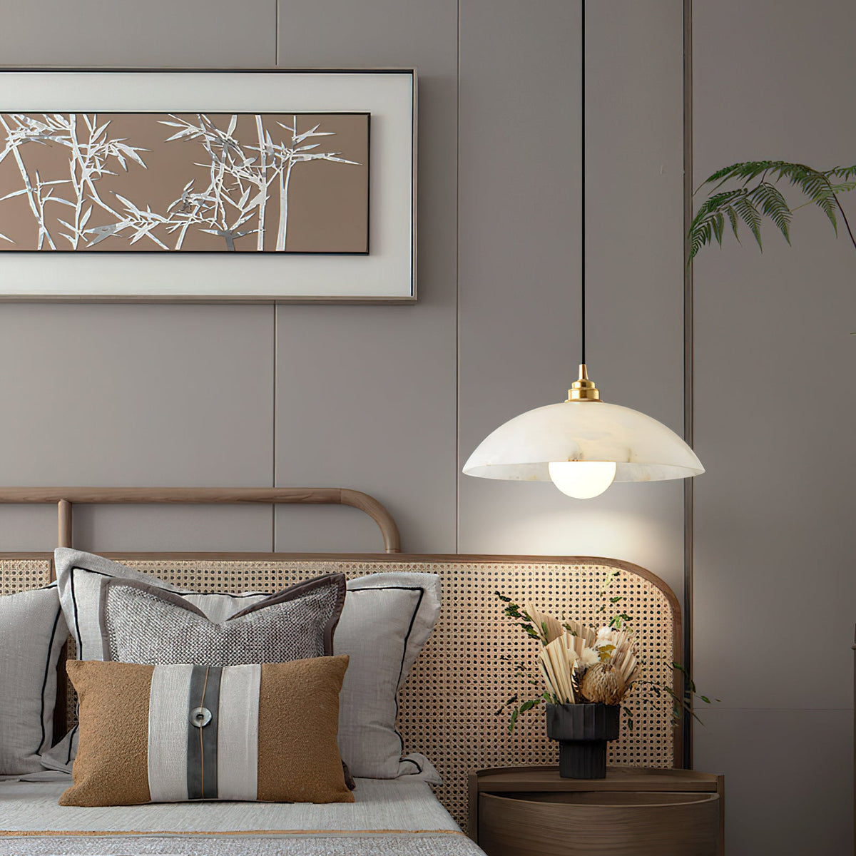 Alabaster Dome Pendant Light — view 5