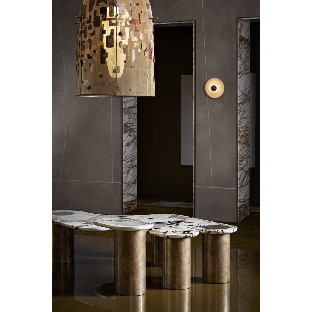 Alabaster Embroidered Pendant Lamp — view 5