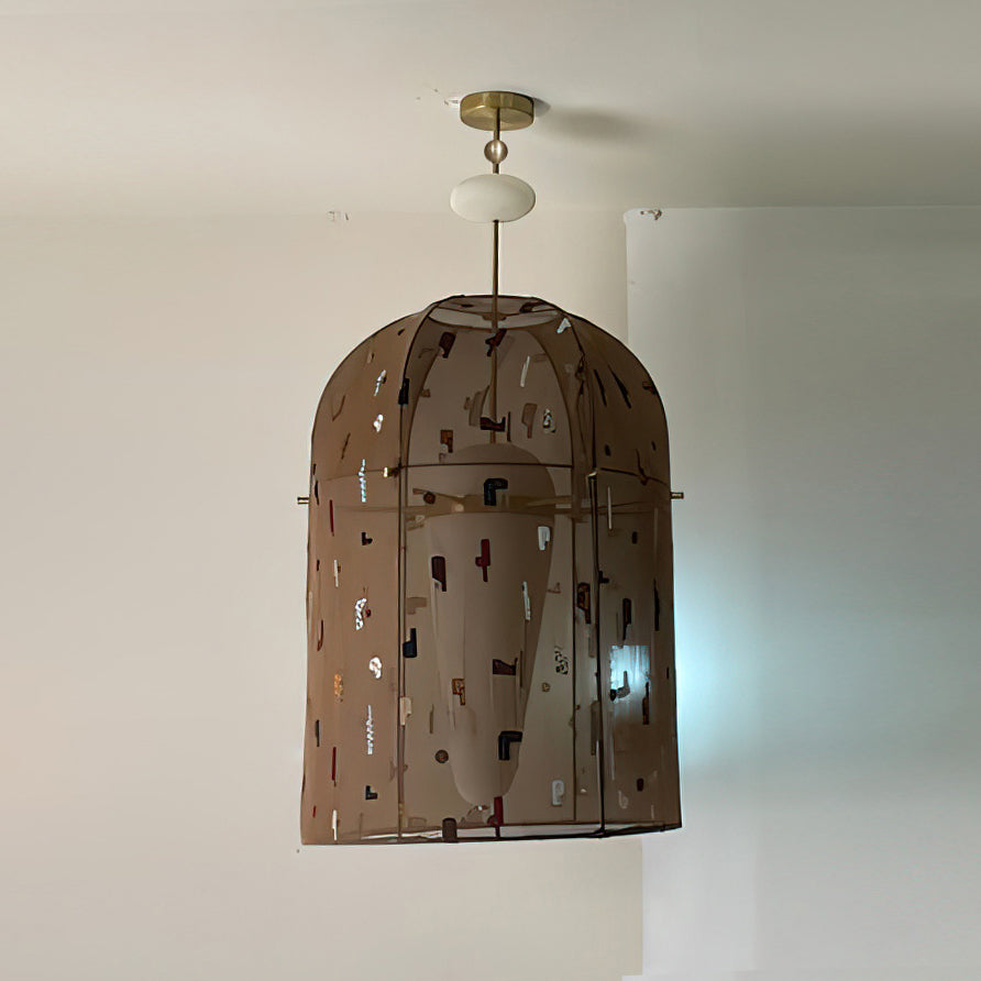 Alabaster Embroidered Pendant Lamp — view 9
