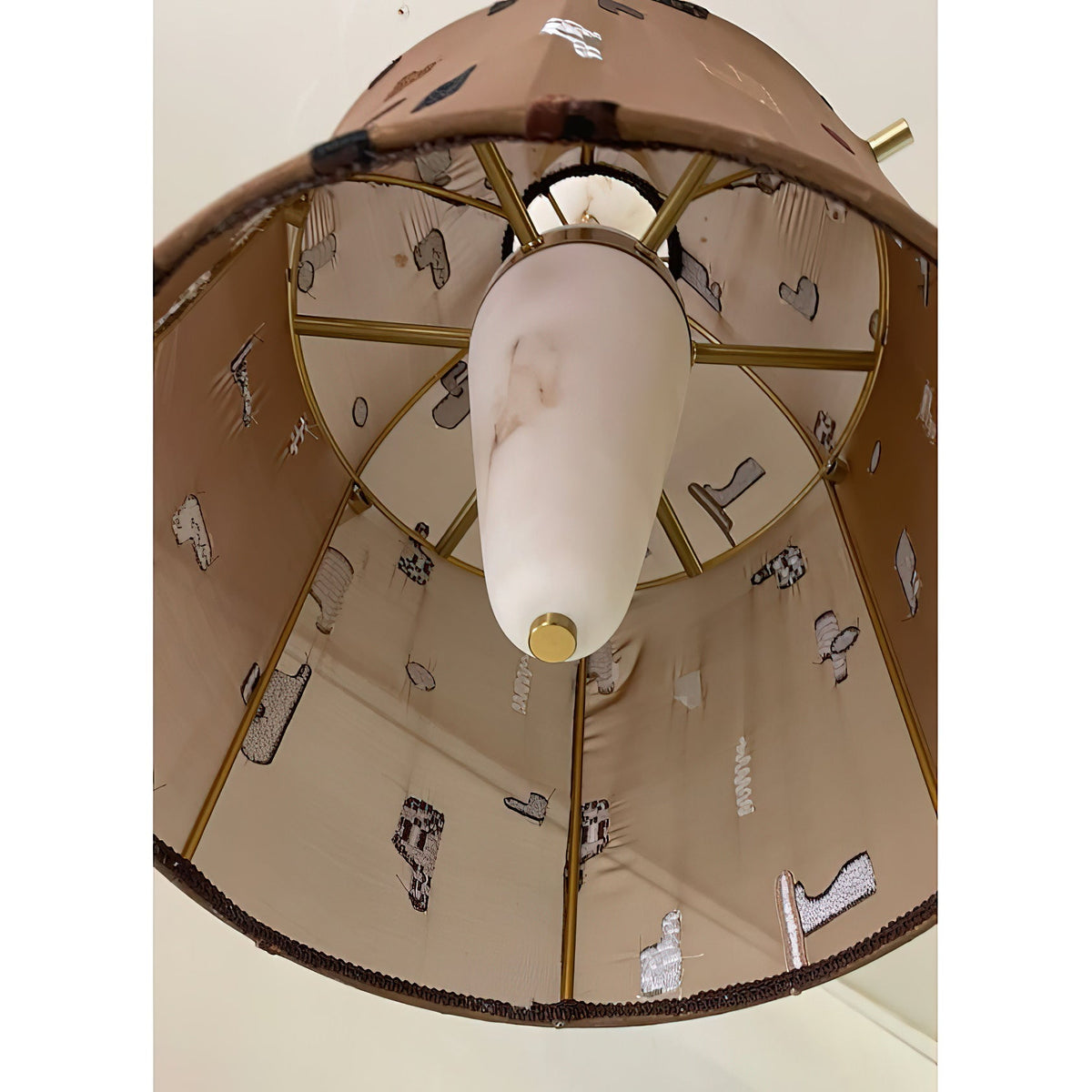 Alabaster Embroidered Pendant Lamp — view 7