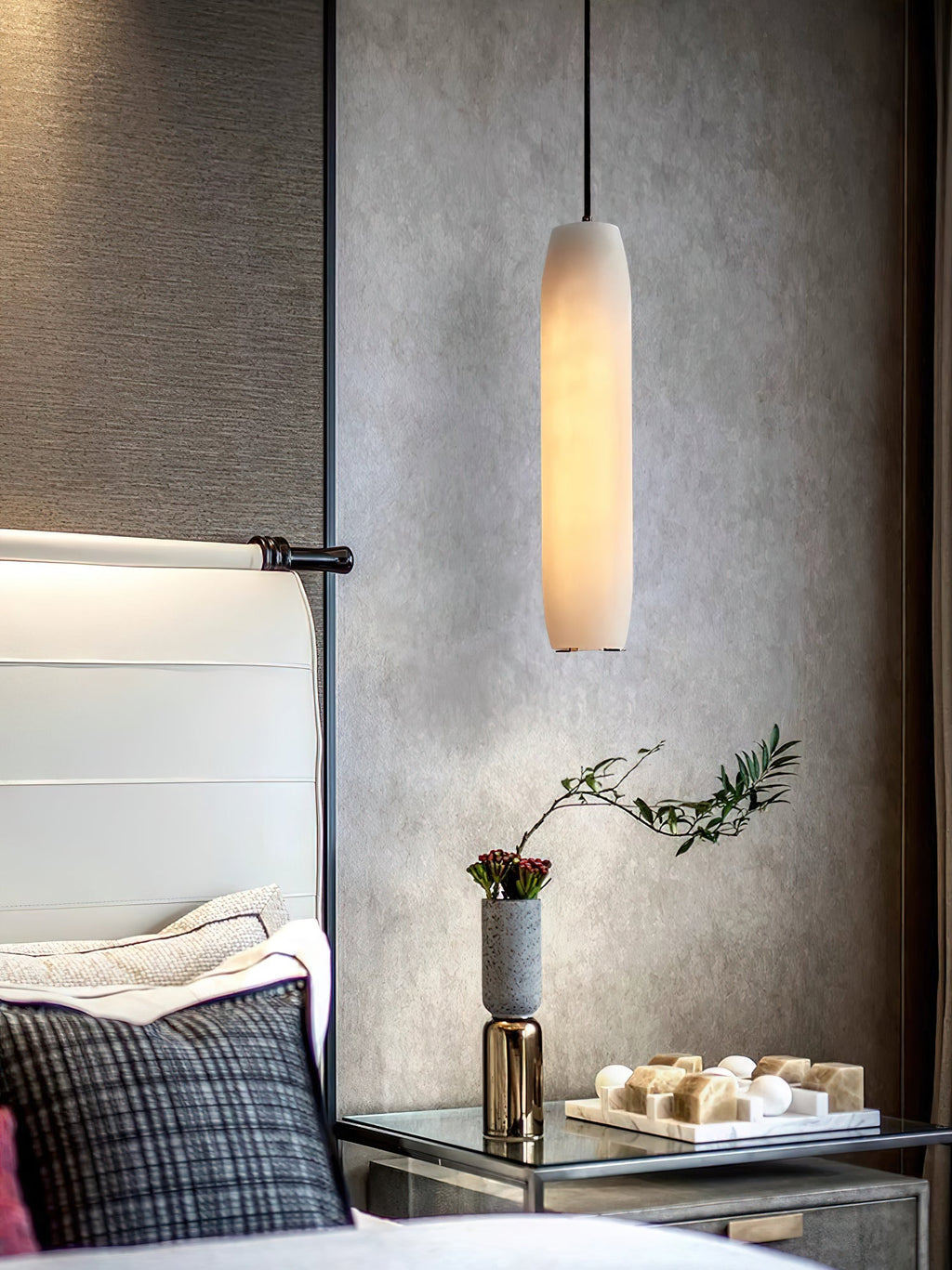 Alabaster Flute Pendant Light — view 12