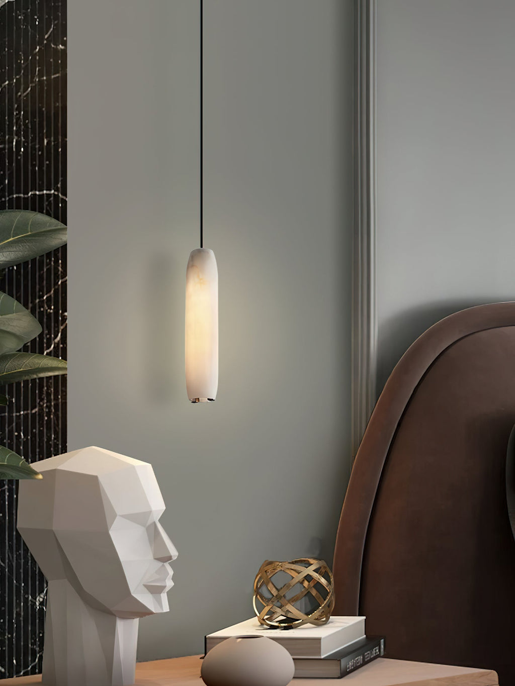 Alabaster Flute Pendant Light — view 13