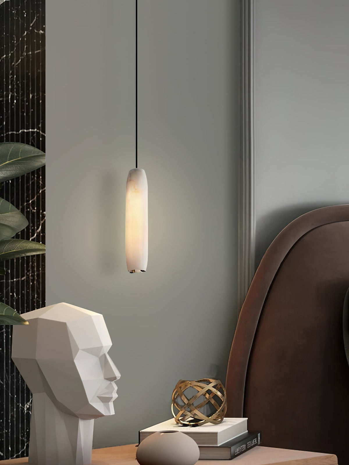 Alabaster Flute Pendant Light — view 13