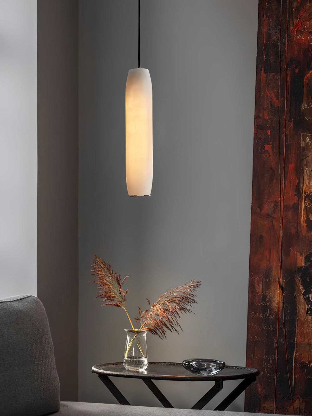 Alabaster Flute Pendant Light — view 14