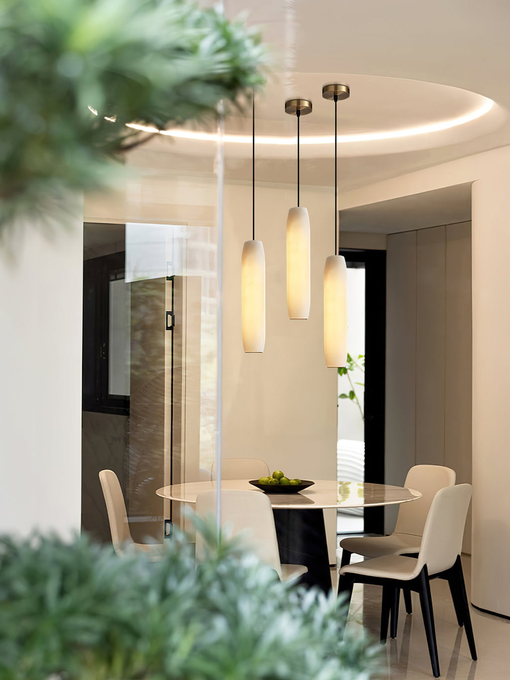 Alabaster Flute Pendant Light — view 18