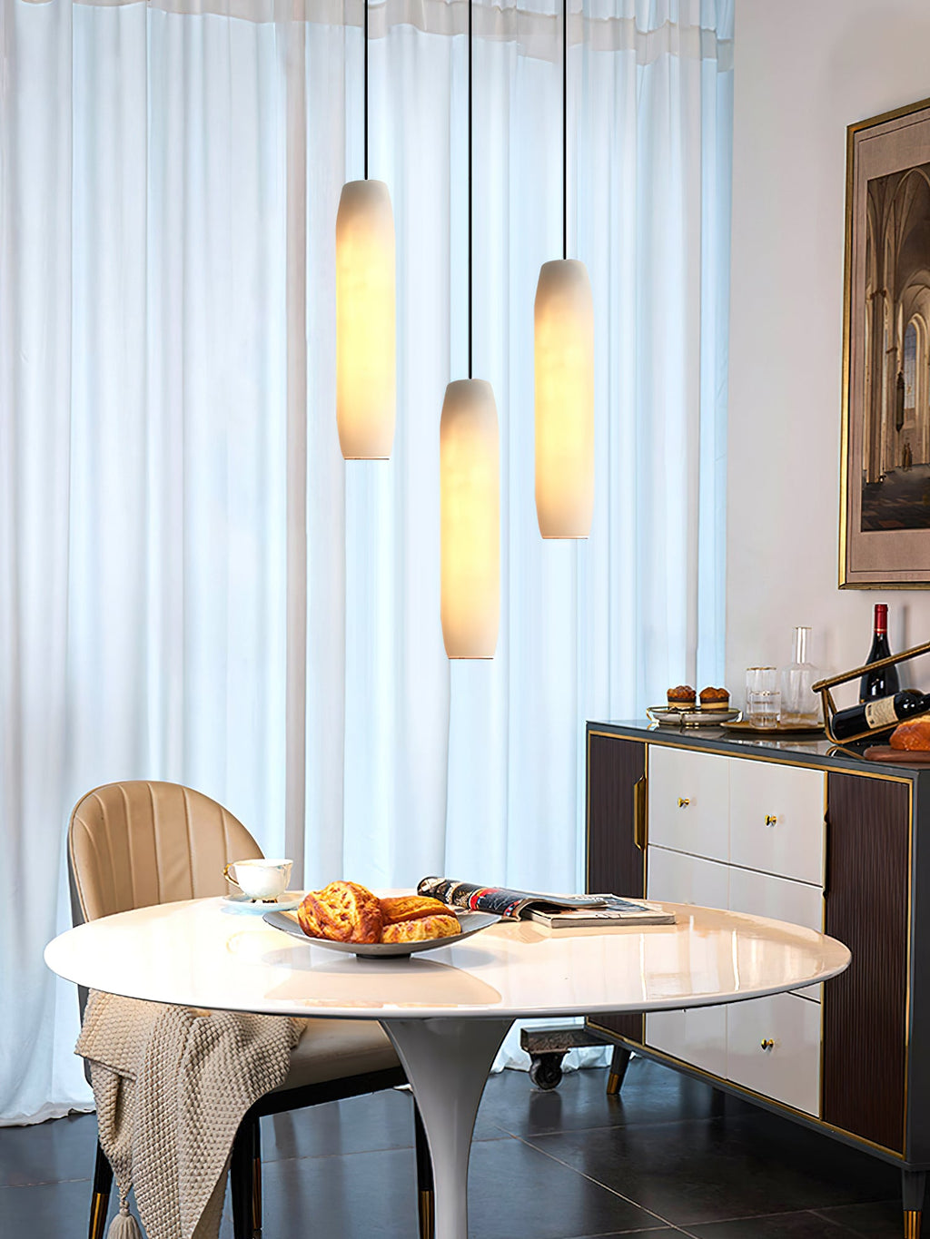 Alabaster Flute Pendant Light — view 19