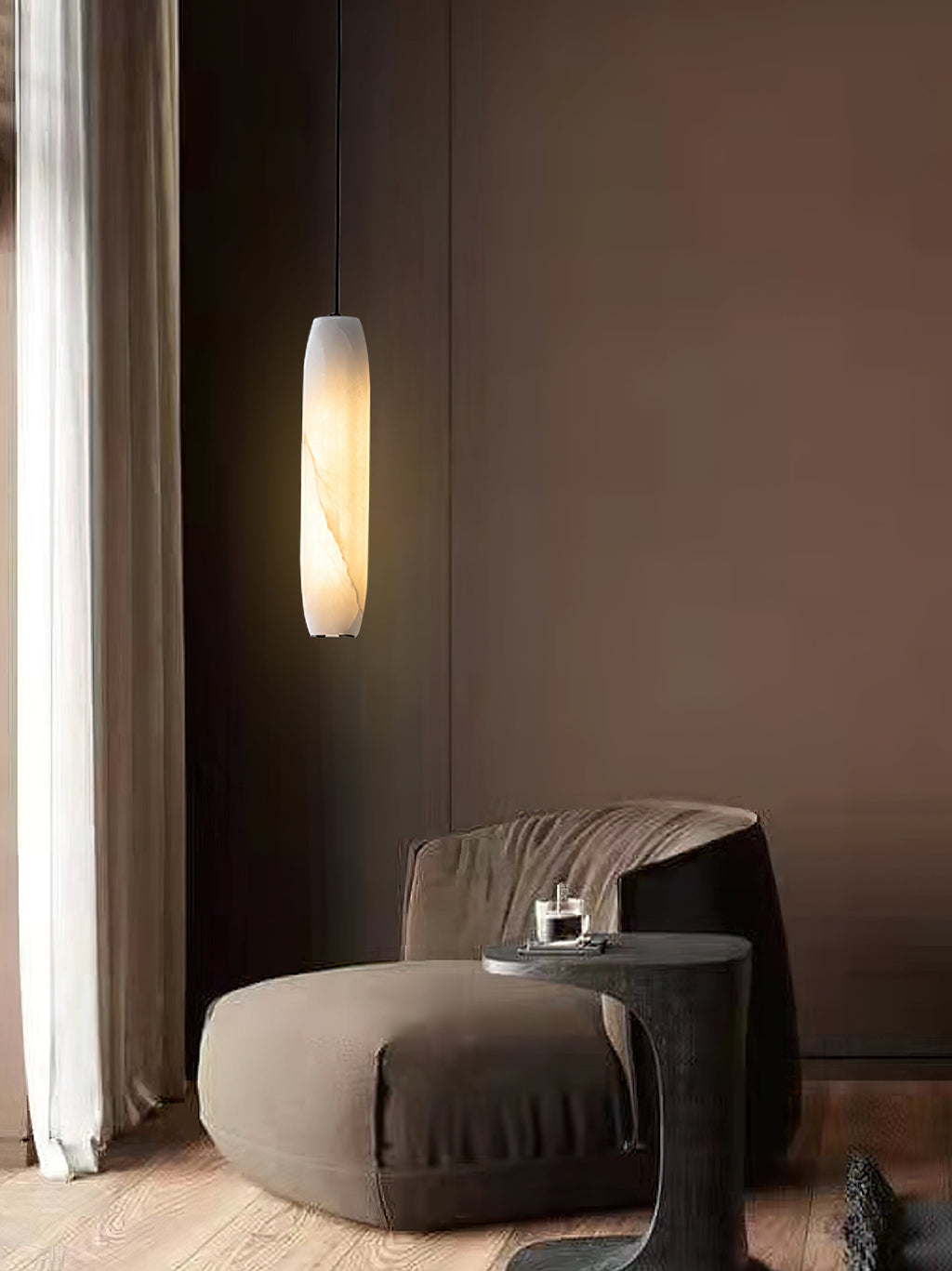 Alabaster Flute Pendant Light — view 27