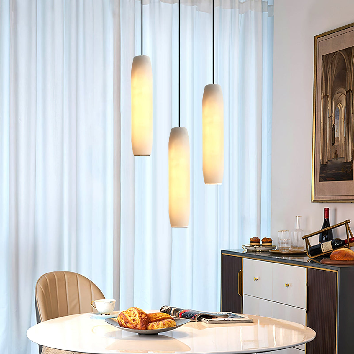 Alabaster Flute Pendant Light — view 9