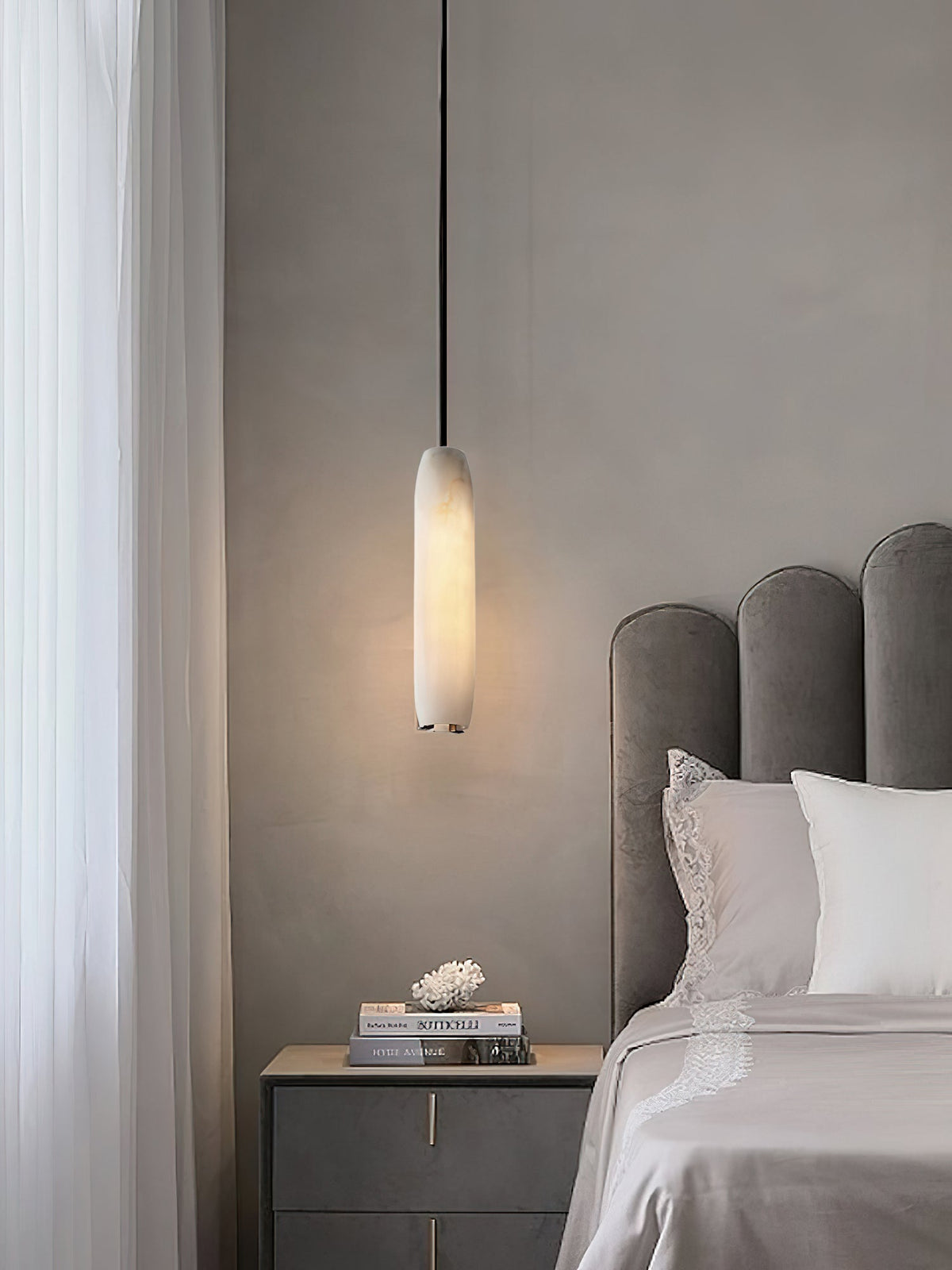 Alabaster Flute Pendant Light — view 10