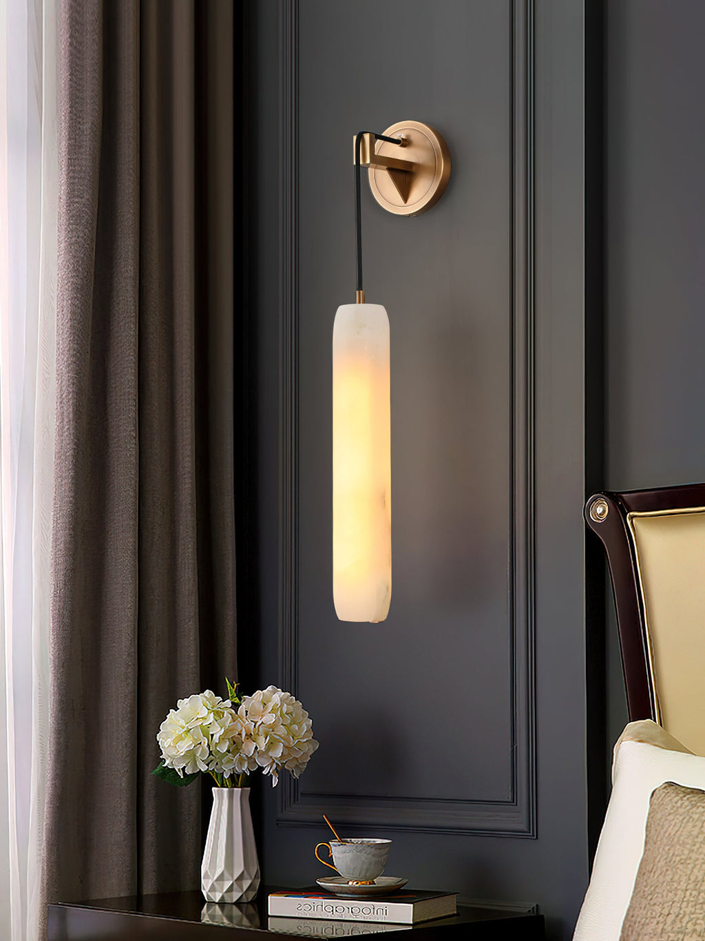 Alabaster Flute Wall Lamp — view 19