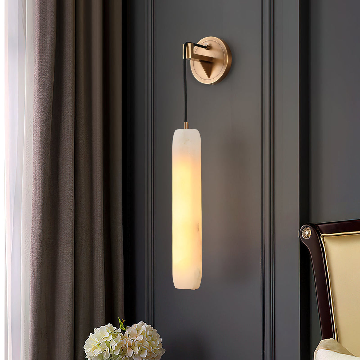 Alabaster Flute Wall Lamp — view 2