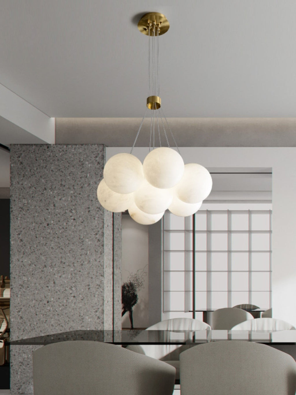 Alabaster Lunar Chandelier — view 9