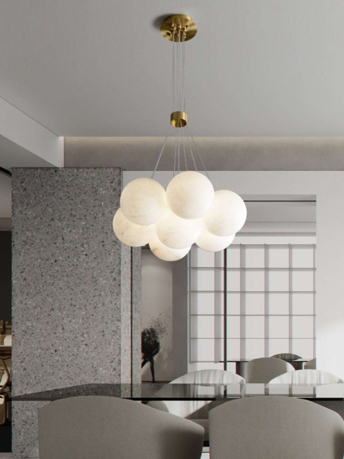 Alabaster Lunar Chandelier — view 9