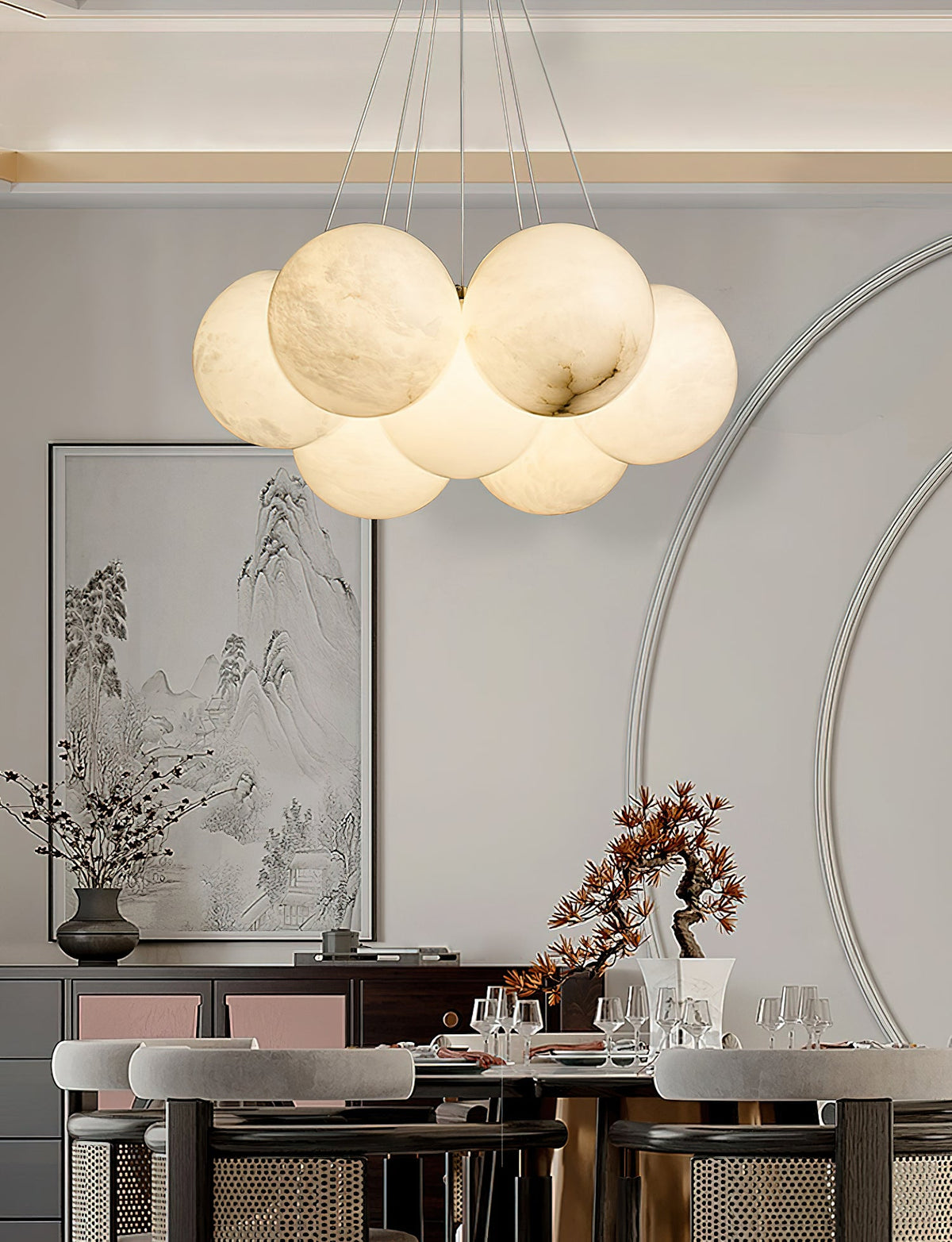 Alabaster Lunar Chandelier — view 10