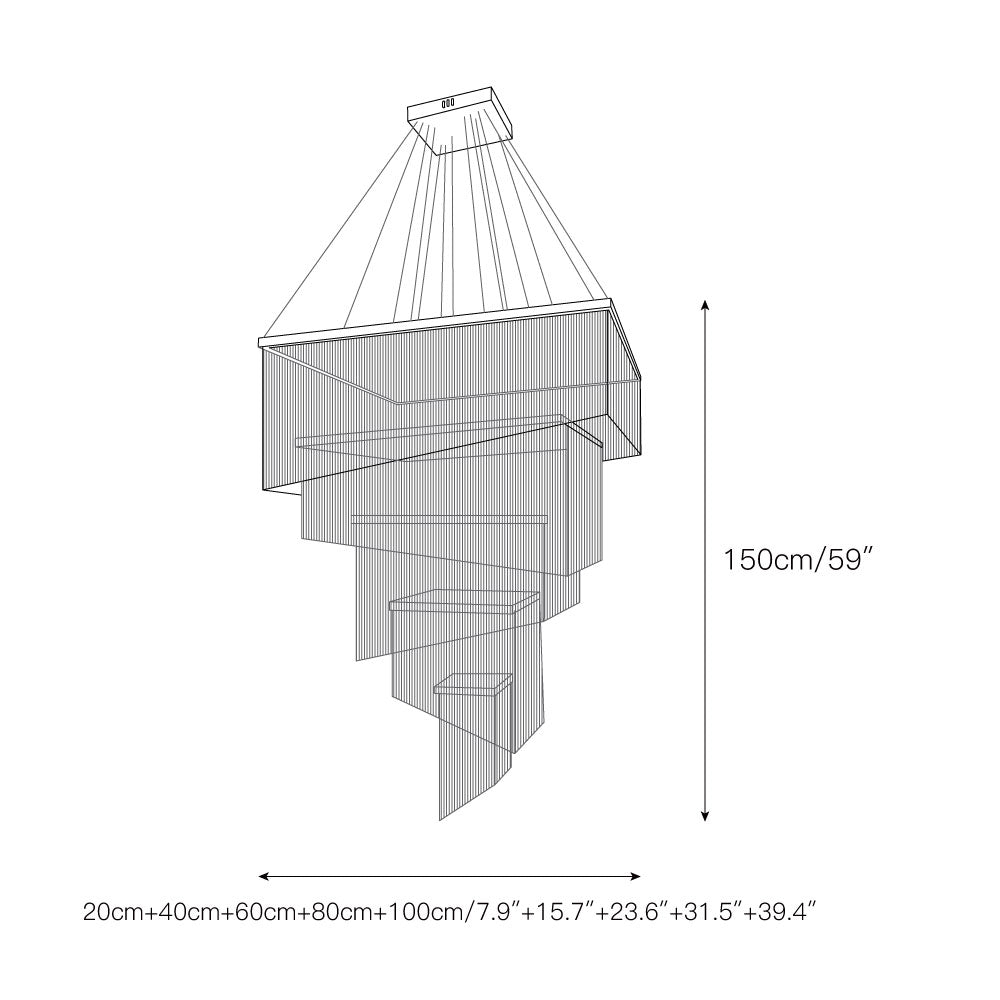 Aluminum Chain Tassel Chandelier — view 3
