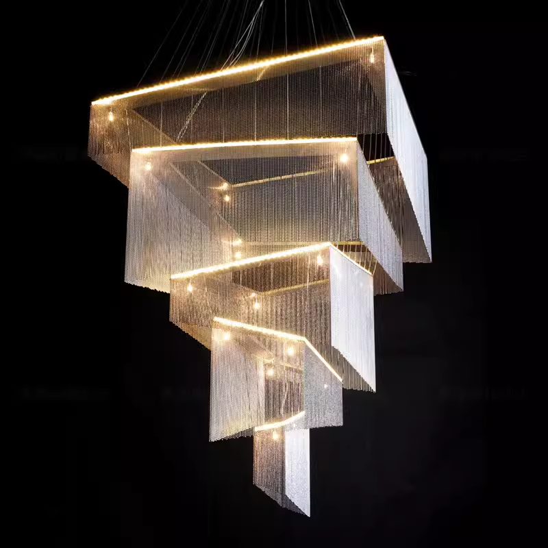 Aluminum Chain Tassel Chandelier — view 17