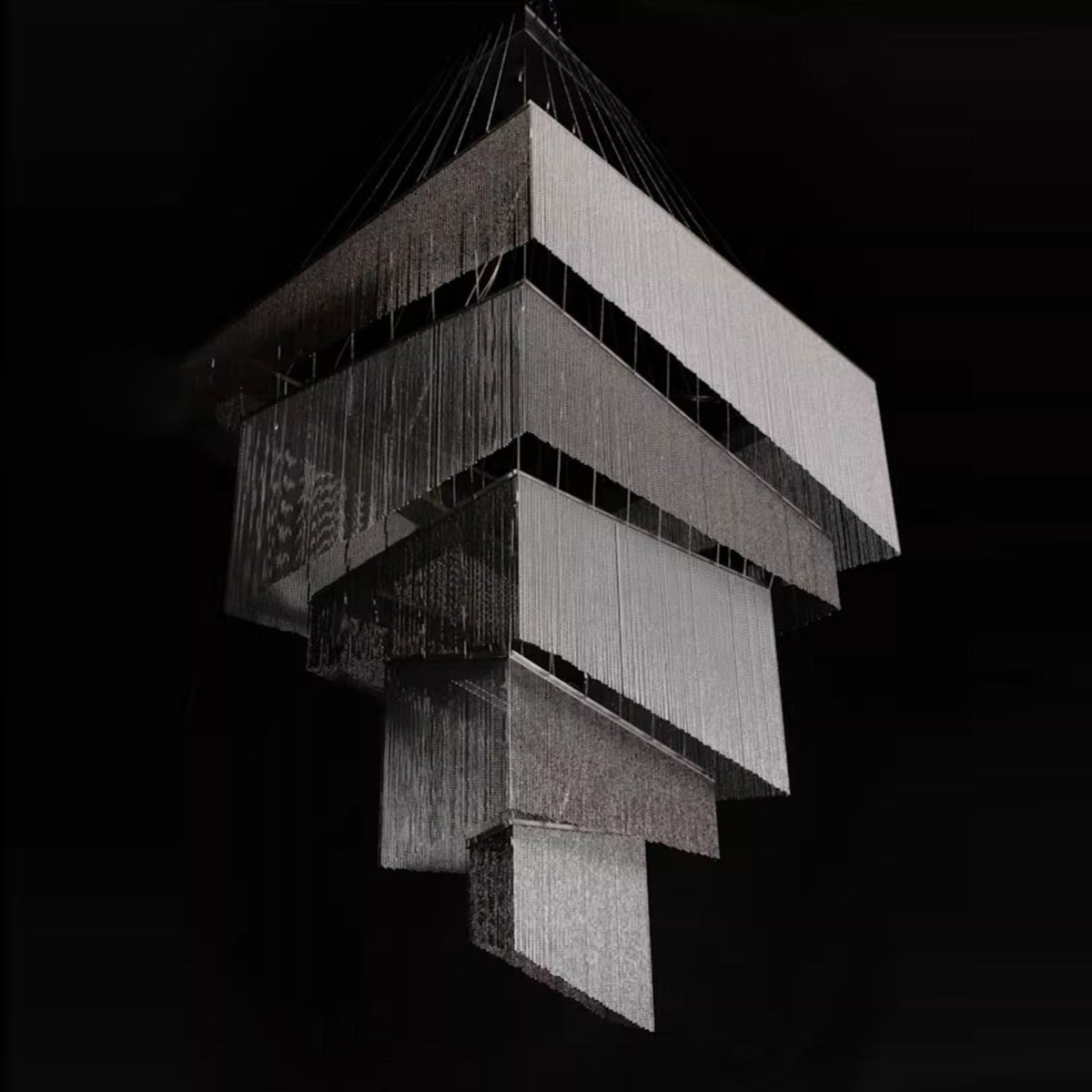 Aluminum Chain Tassel Chandelier — view 15