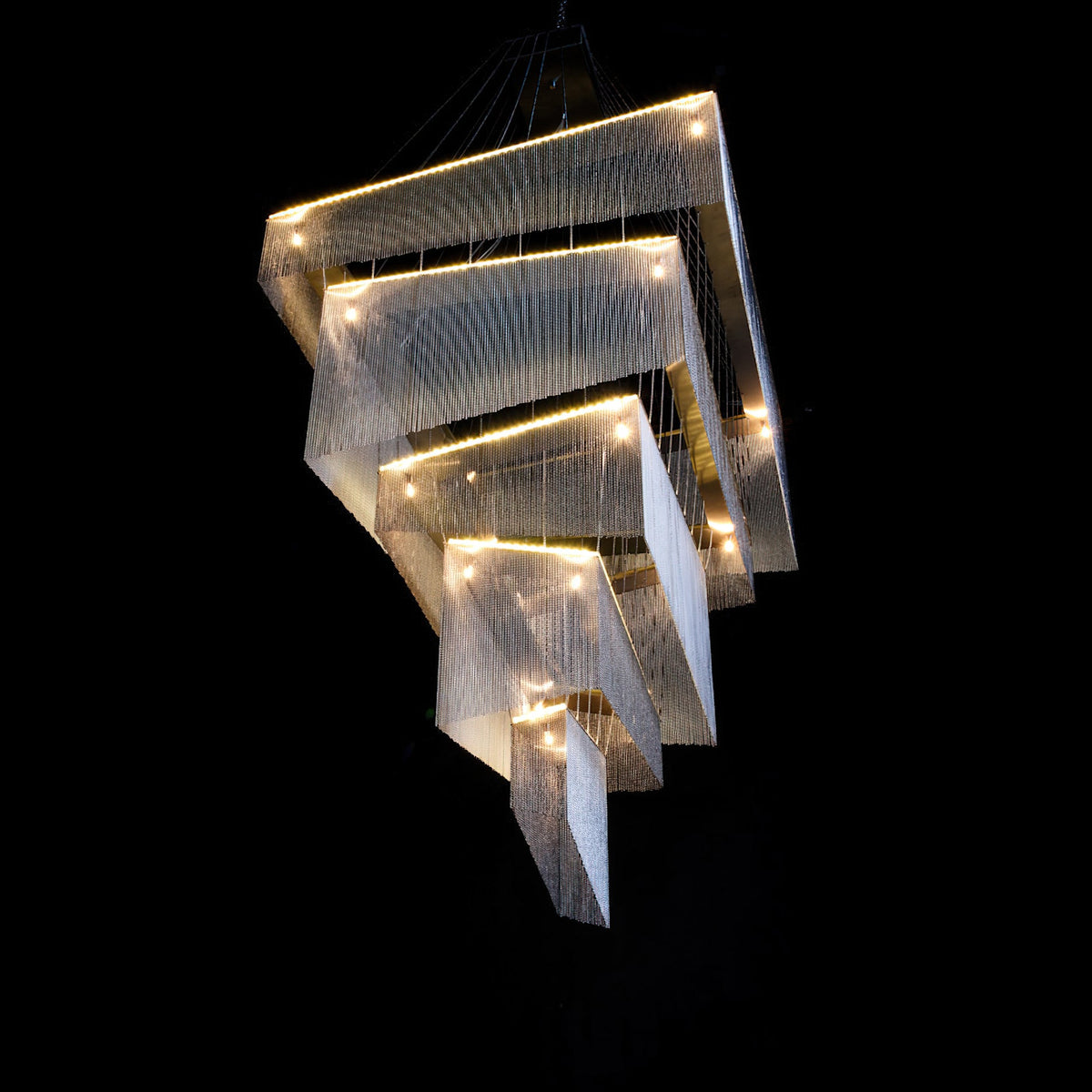 Aluminum Chain Tassel Chandelier — view 21