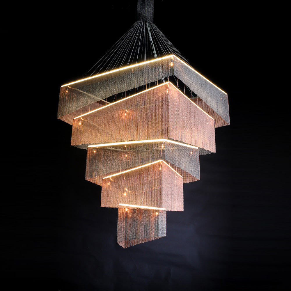 Aluminum Chain Tassel Chandelier — view 16