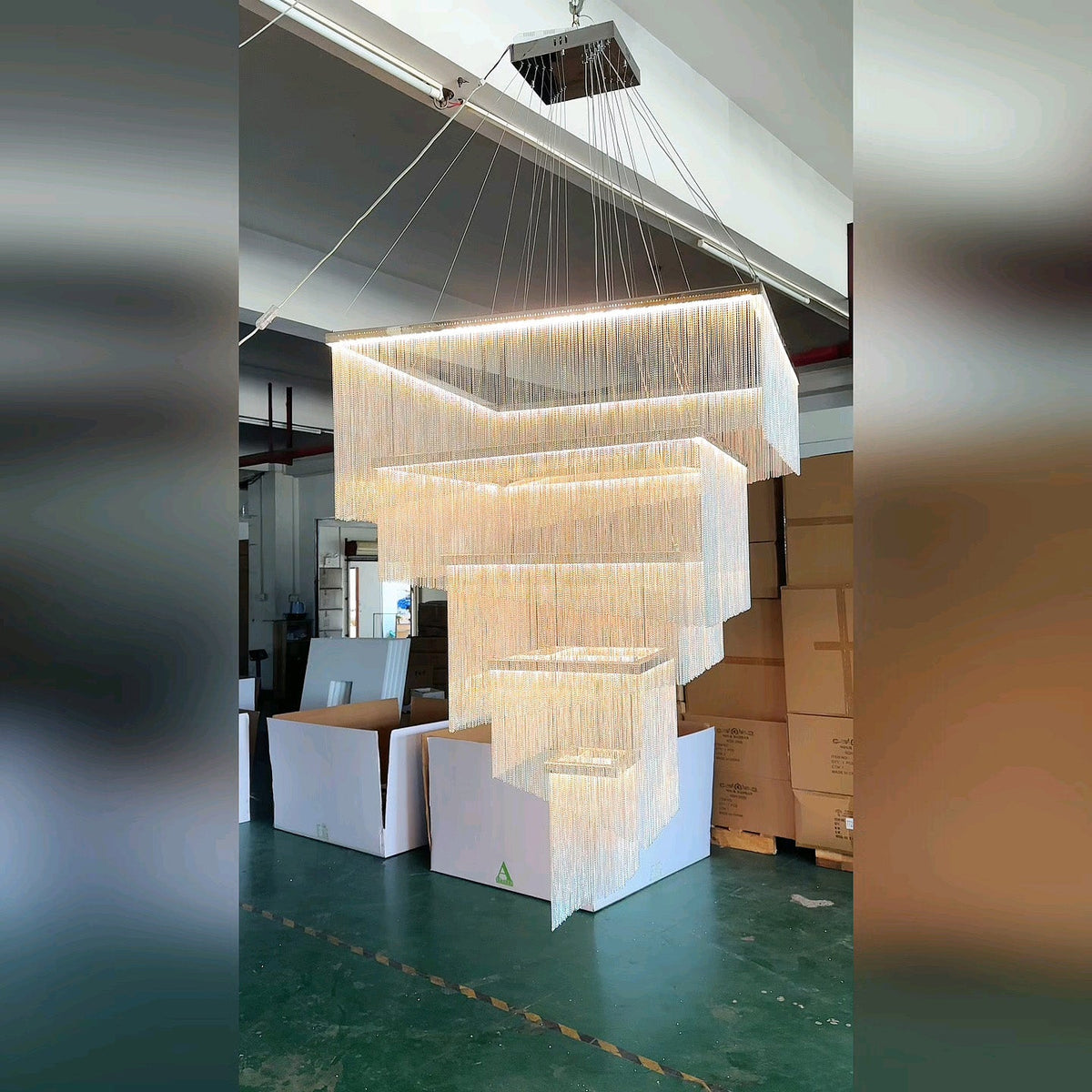 Aluminum Chain Tassel Chandelier — view 19