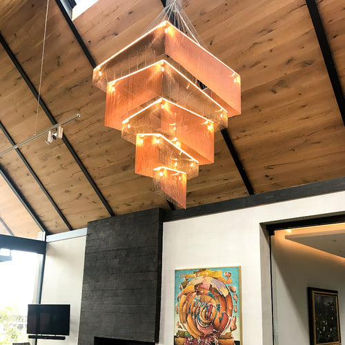 Aluminum Chain Tassel Chandelier — view 2
