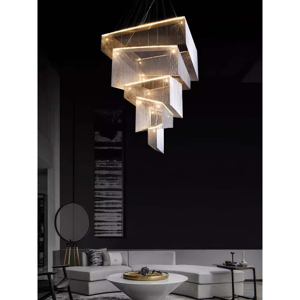 Aluminum Chain Tassel Chandelier — view 9
