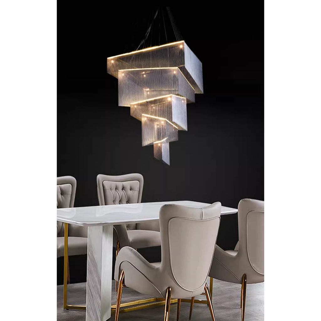Aluminum Chain Tassel Chandelier — view 8