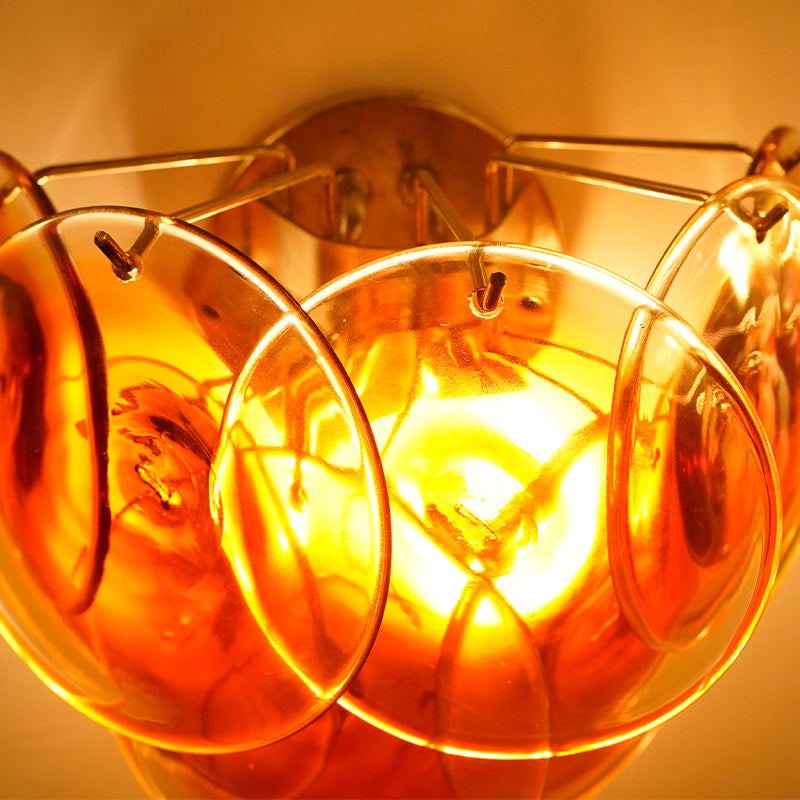 Amber Murano Glass Disc Wall Lamp — view 2