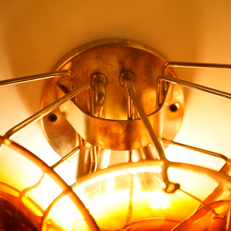 Amber Murano Glass Disc Wall Lamp — view 3