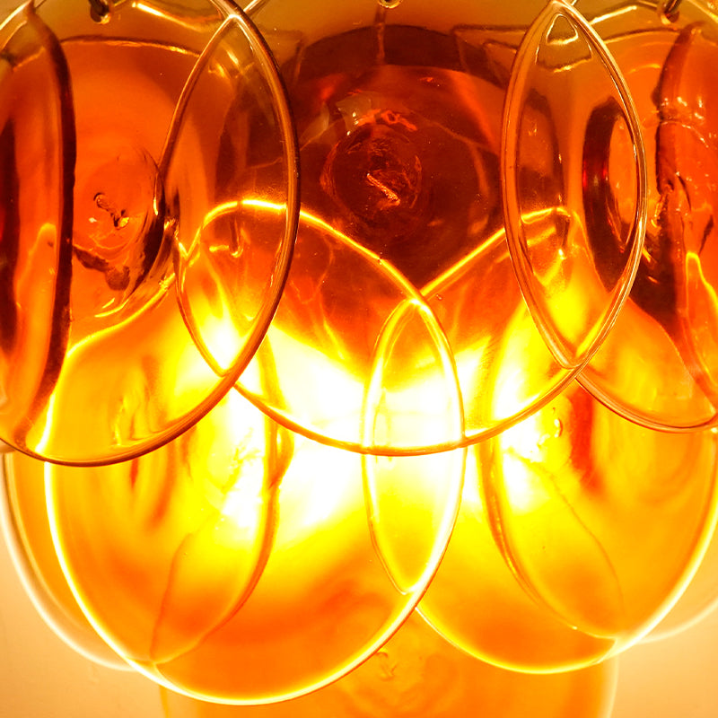 Amber Murano Glass Disc Wall Lamp — view 5