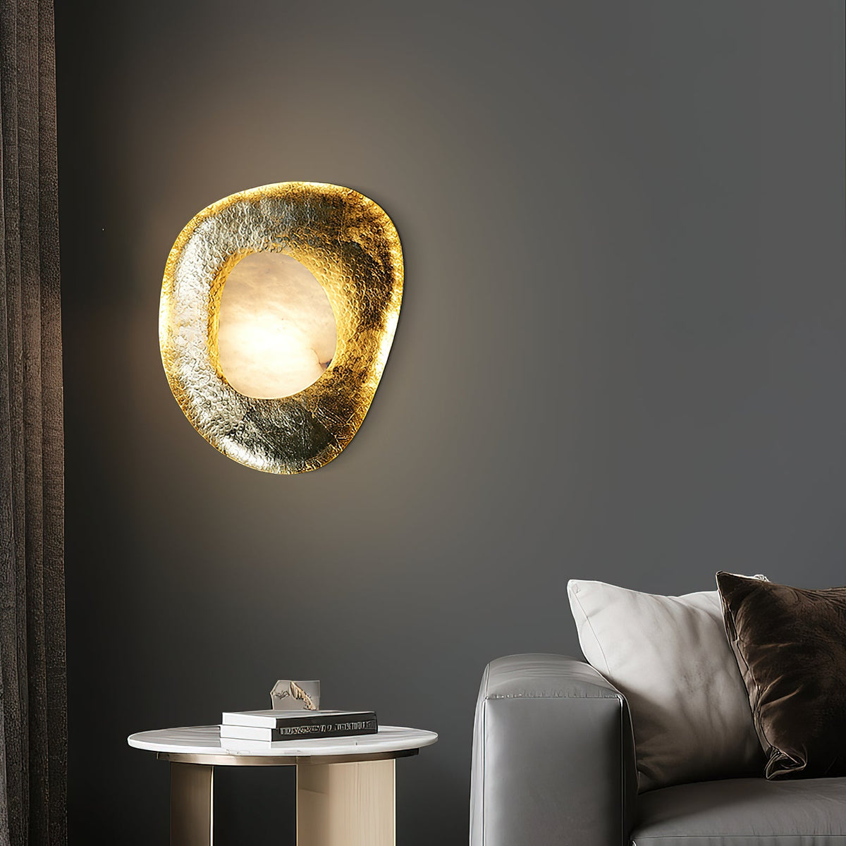 Astoria Hammered Lotus Leaf Sconce — view 2