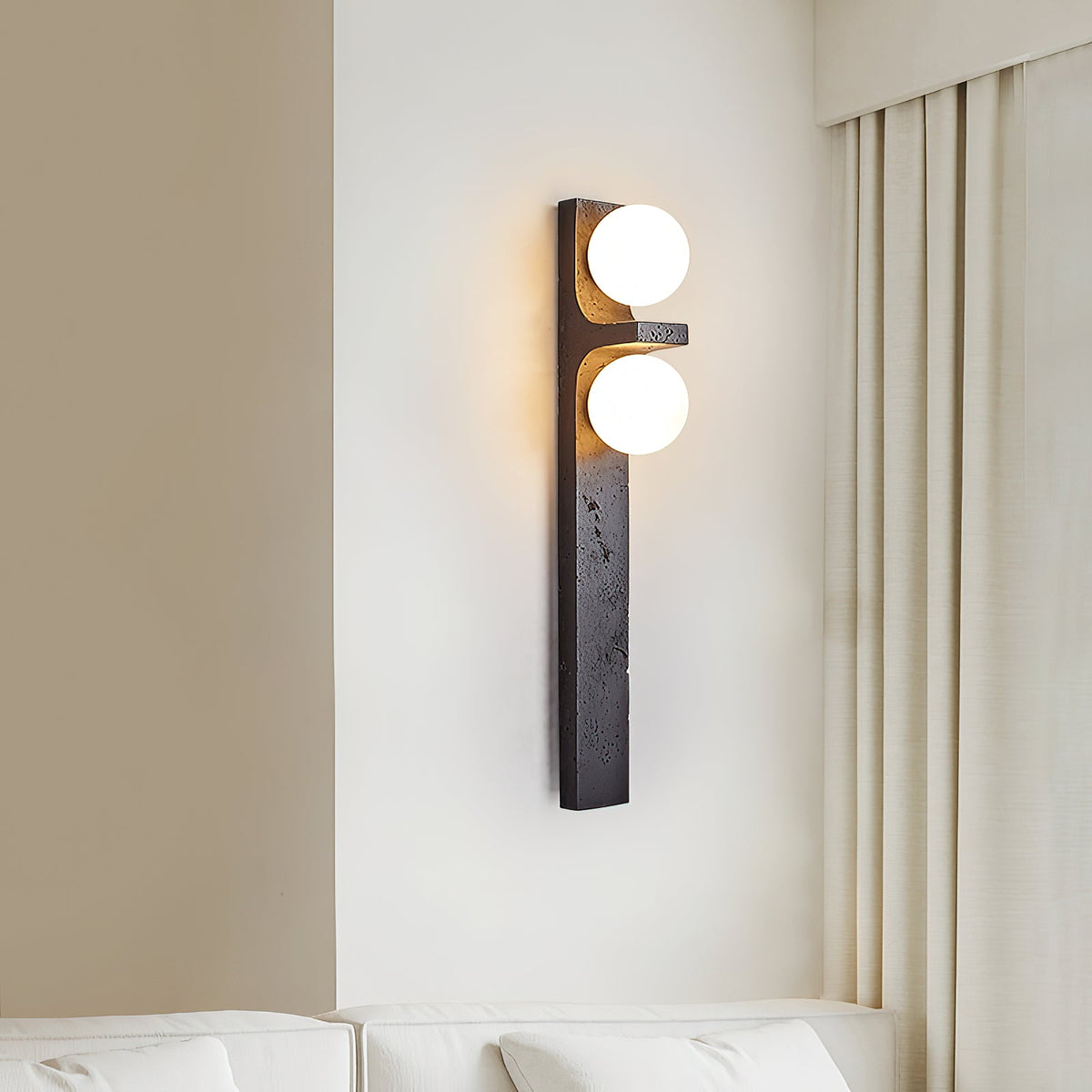 Asymmetrical Travertine Wall Sconce — view 14