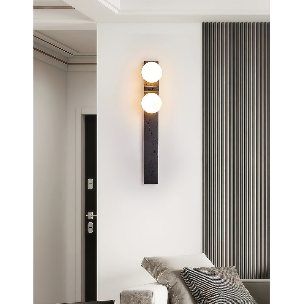 Asymmetrical Travertine Wall Sconce — view 15