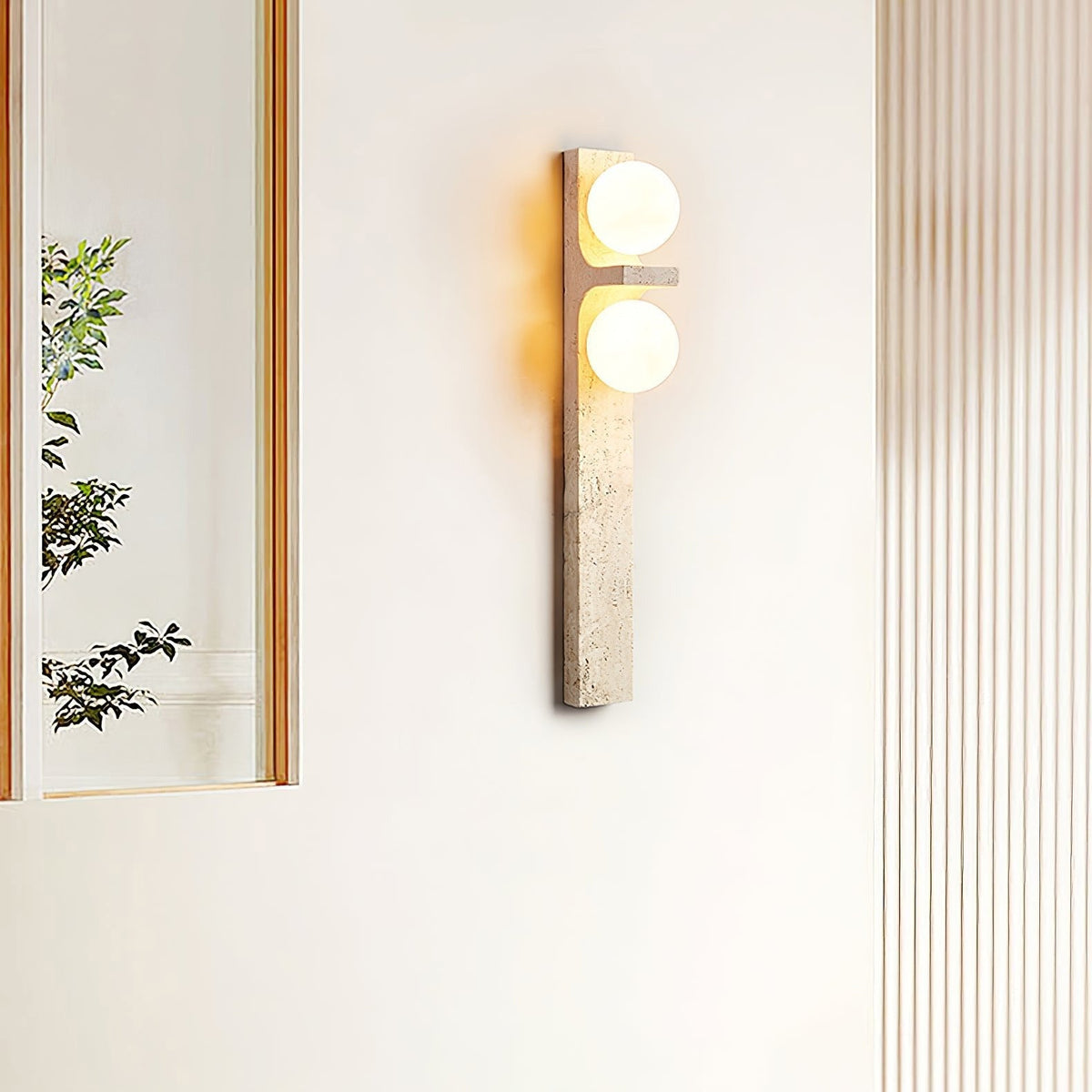 Asymmetrical Travertine Wall Sconce — view 4