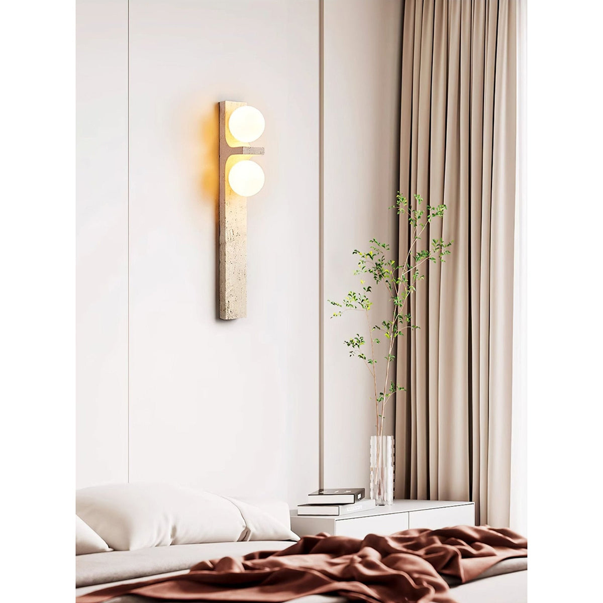 Asymmetrical Travertine Wall Sconce — view 6