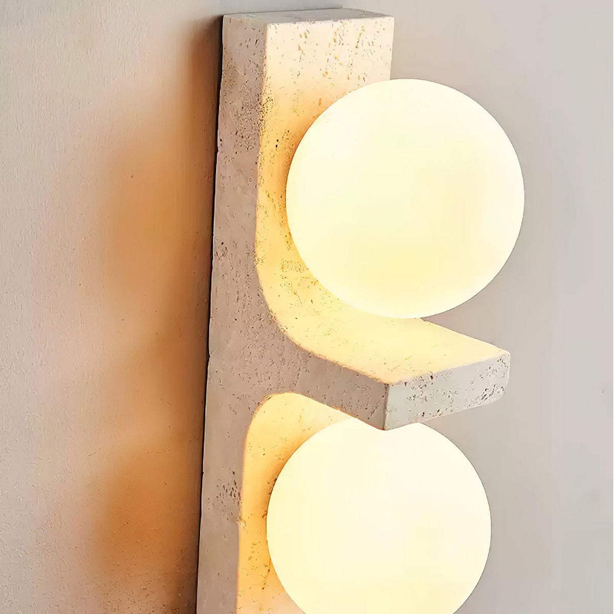 Asymmetrical Travertine Wall Sconce — view 10