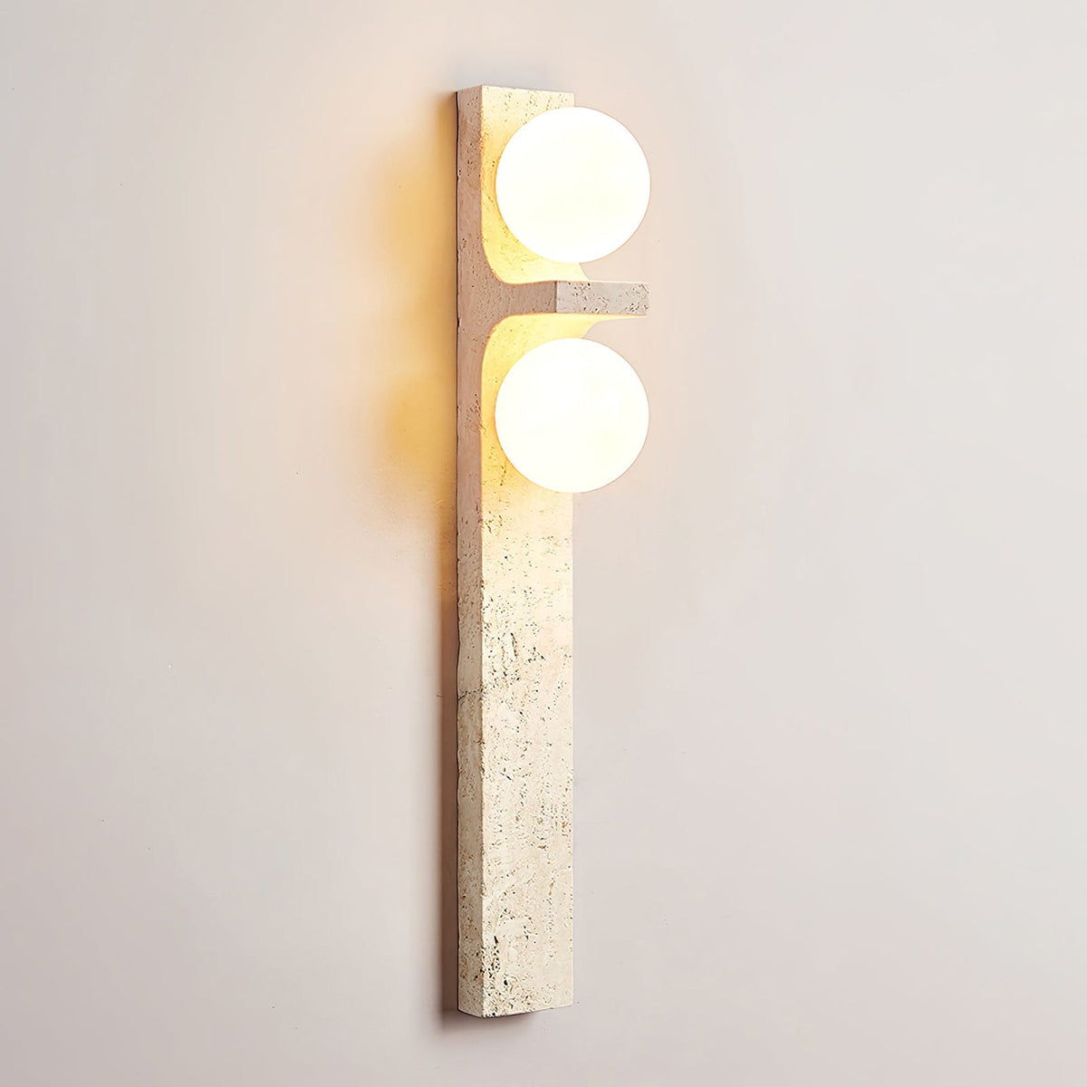 Asymmetrical Travertine Wall Sconce — view 8