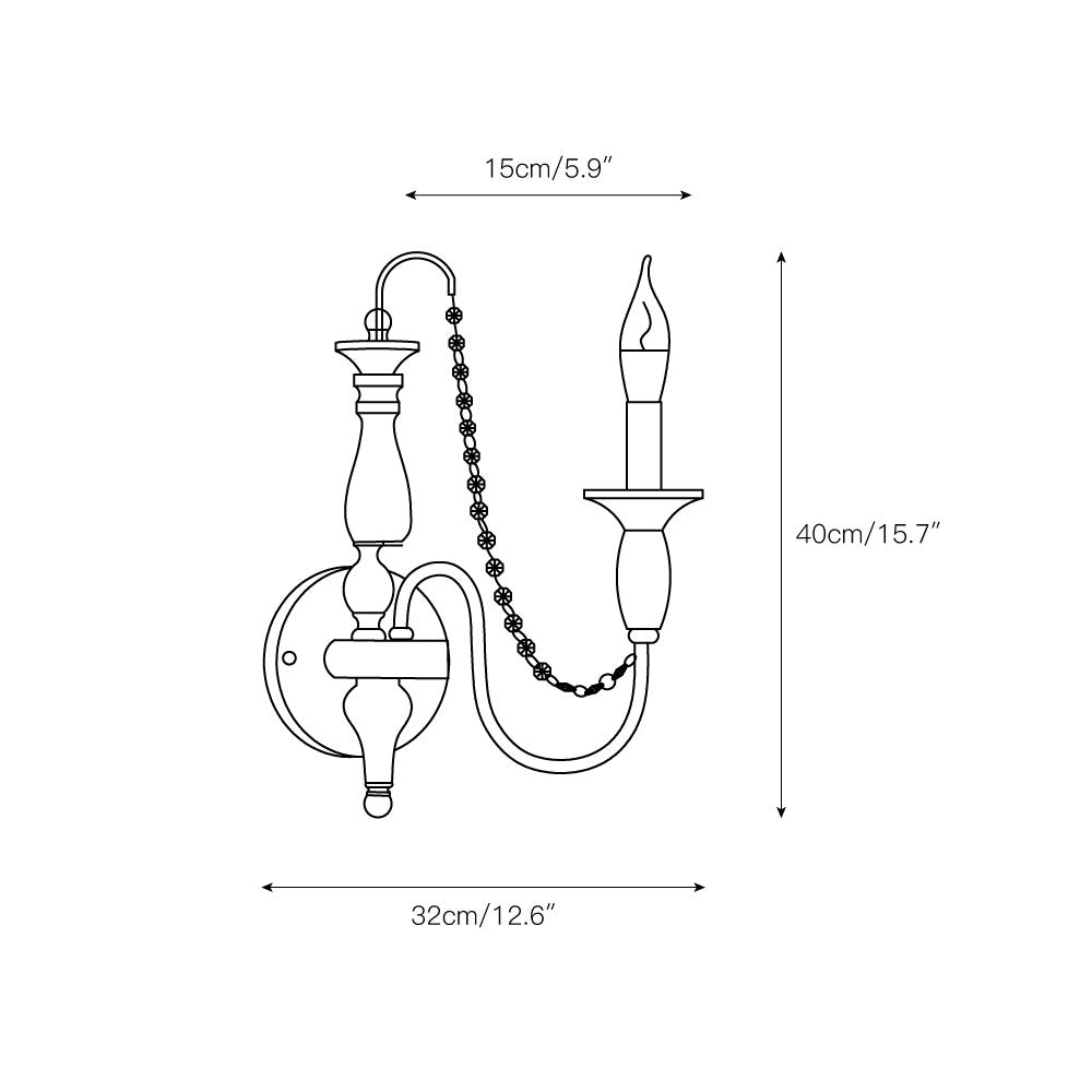 Aubervilliers Candle Wall Lamp — view 3