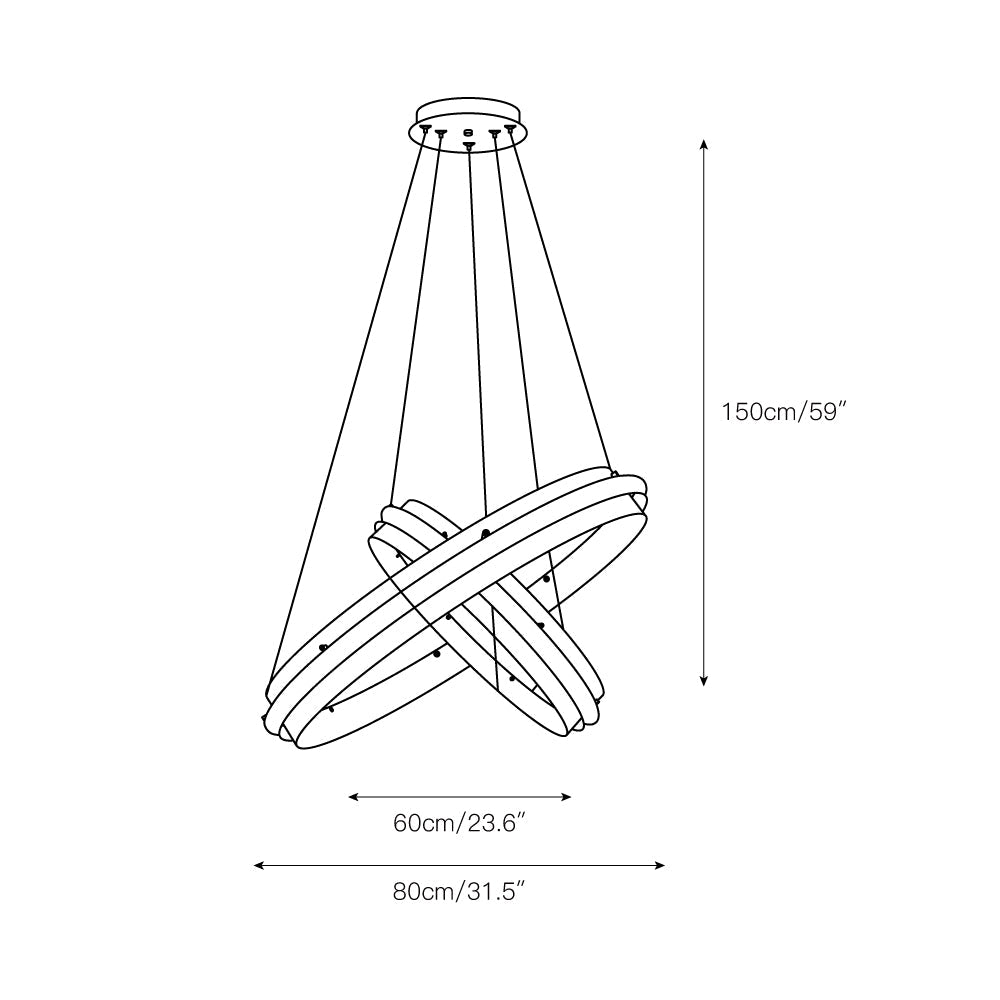 Aura Acrylic LED Chandelier — view 6