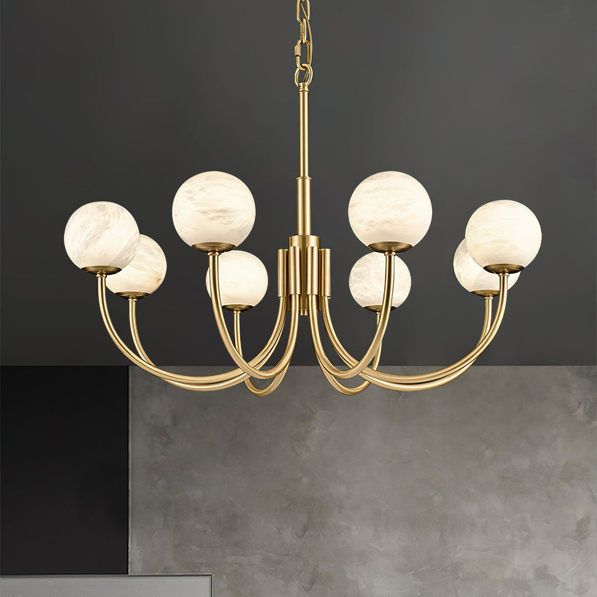 Aurelian Alabaster Globe Chandelier — view 11