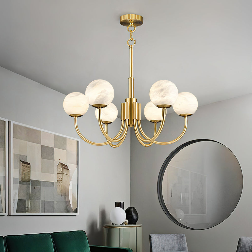 Aurelian Alabaster Globe Chandelier — view 2