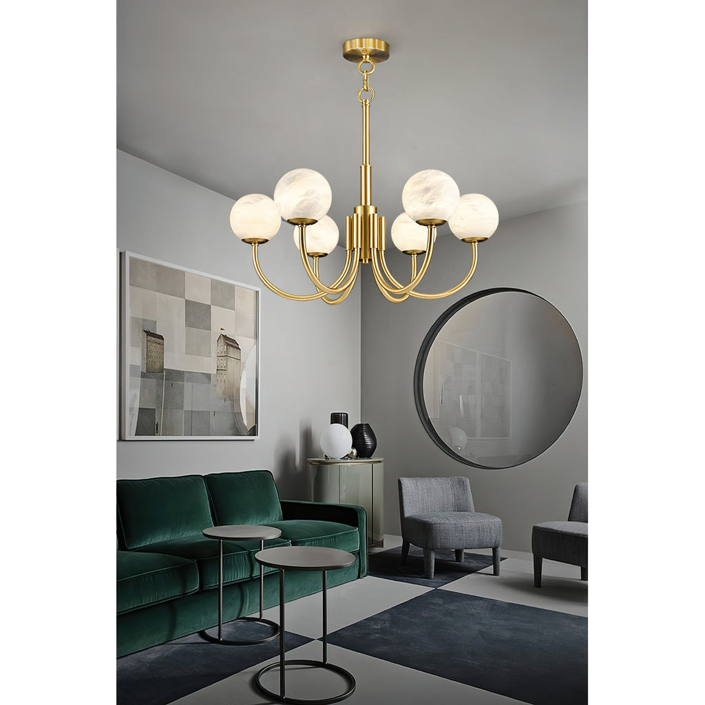 Aurelian Alabaster Globe Chandelier — view 17