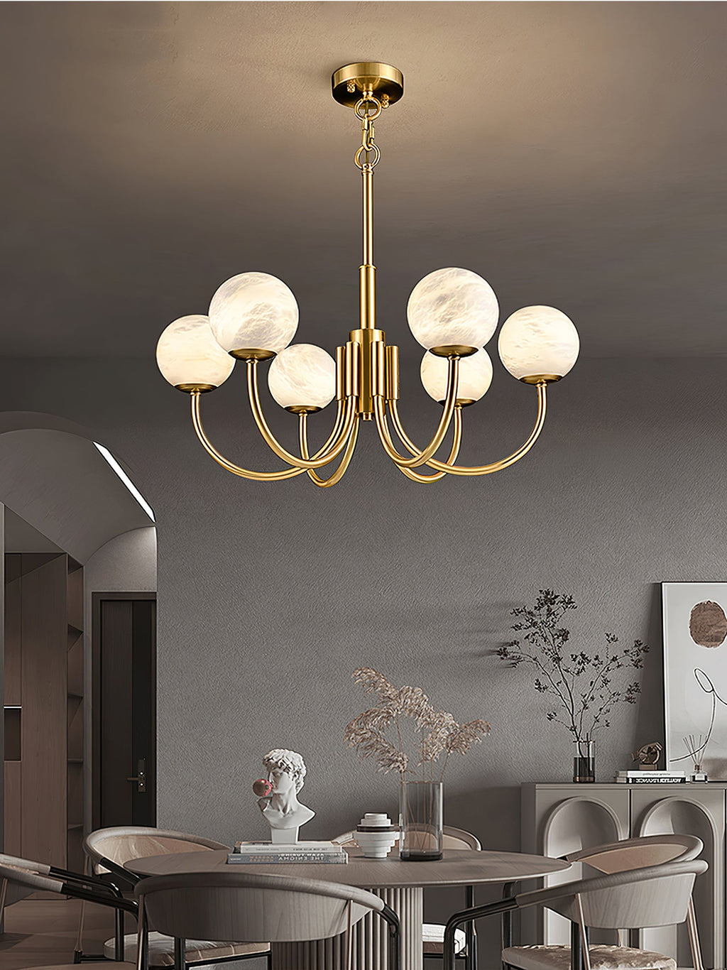 Aurelian Alabaster Globe Chandelier — view 48