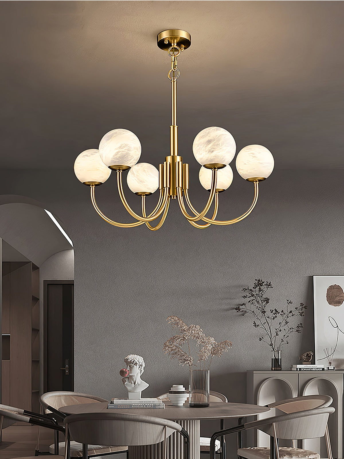 Aurelian Alabaster Globe Chandelier — view 48