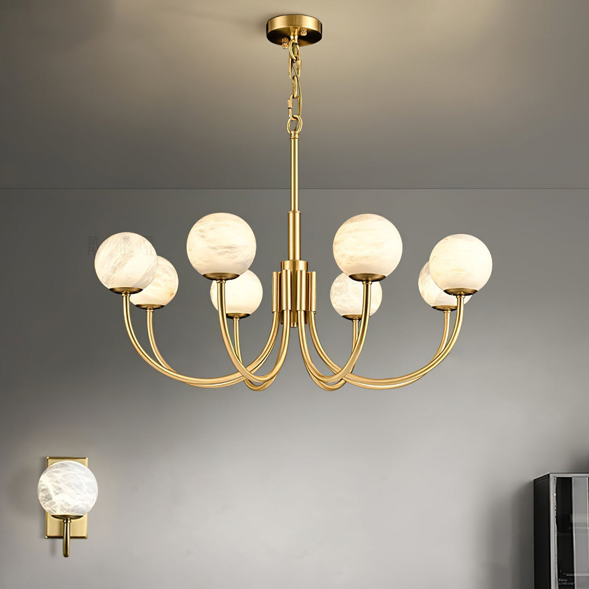 Aurelian Alabaster Globe Chandelier — view 53