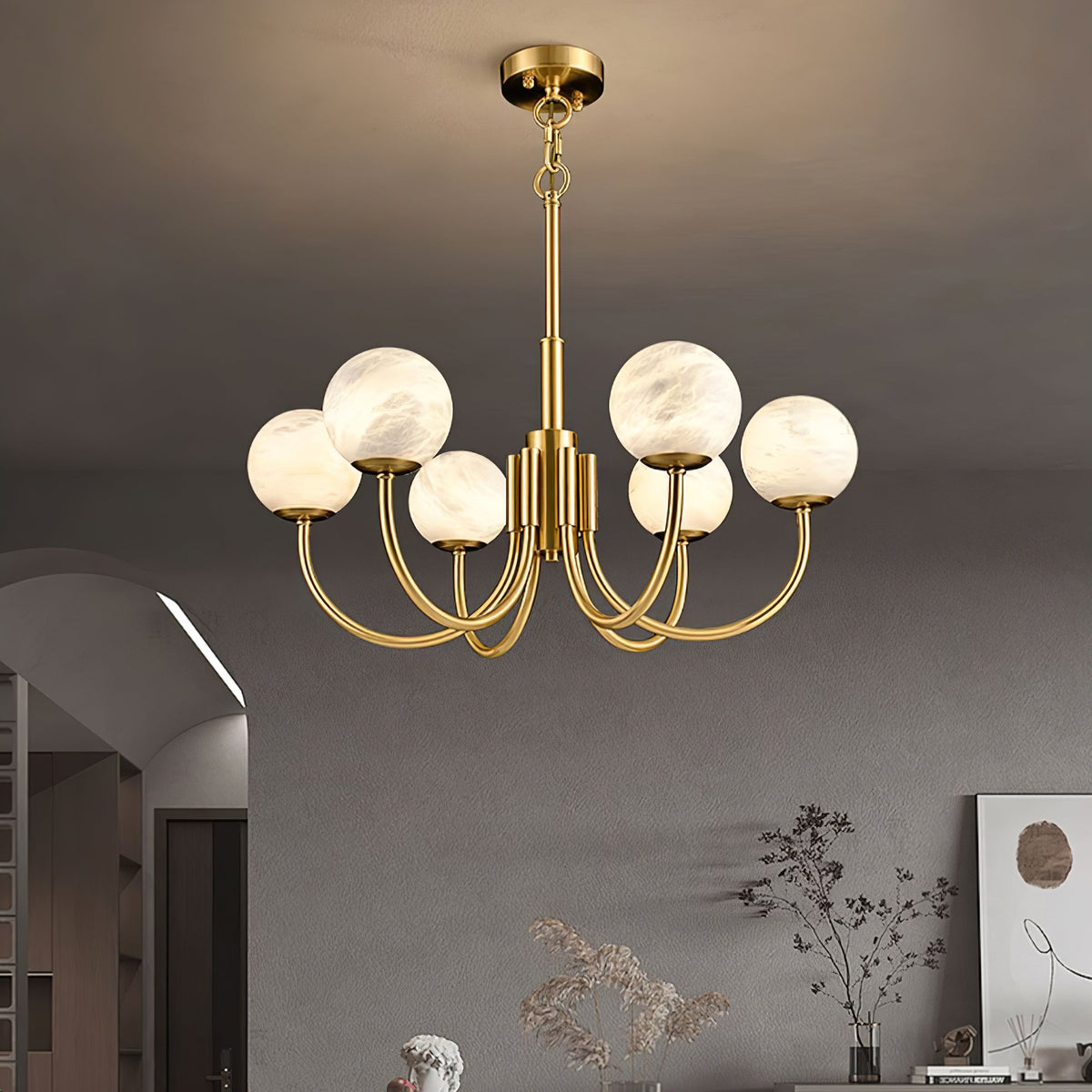 Aurelian Alabaster Globe Chandelier — view 54