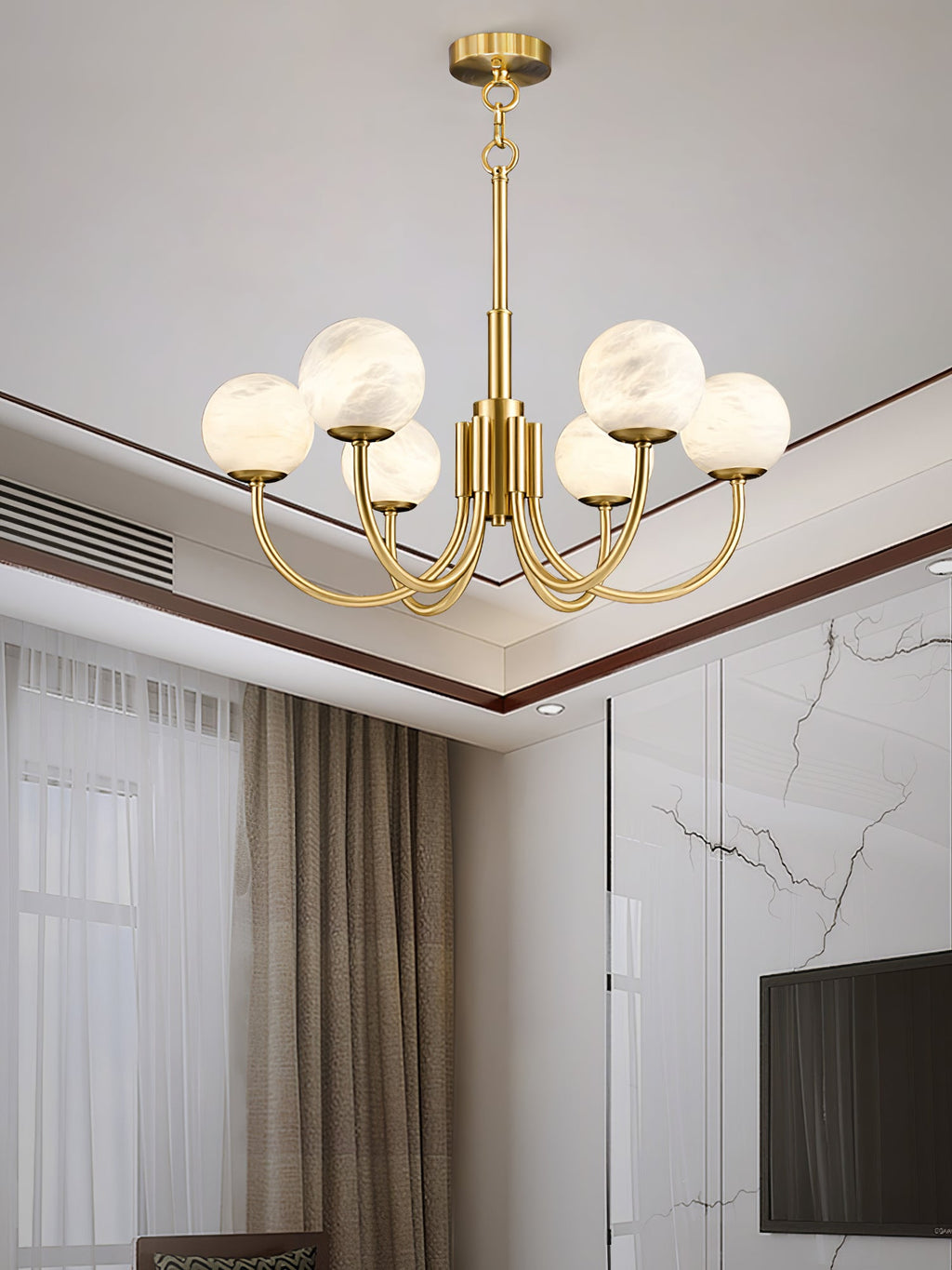 Aurelian Alabaster Globe Chandelier — view 58