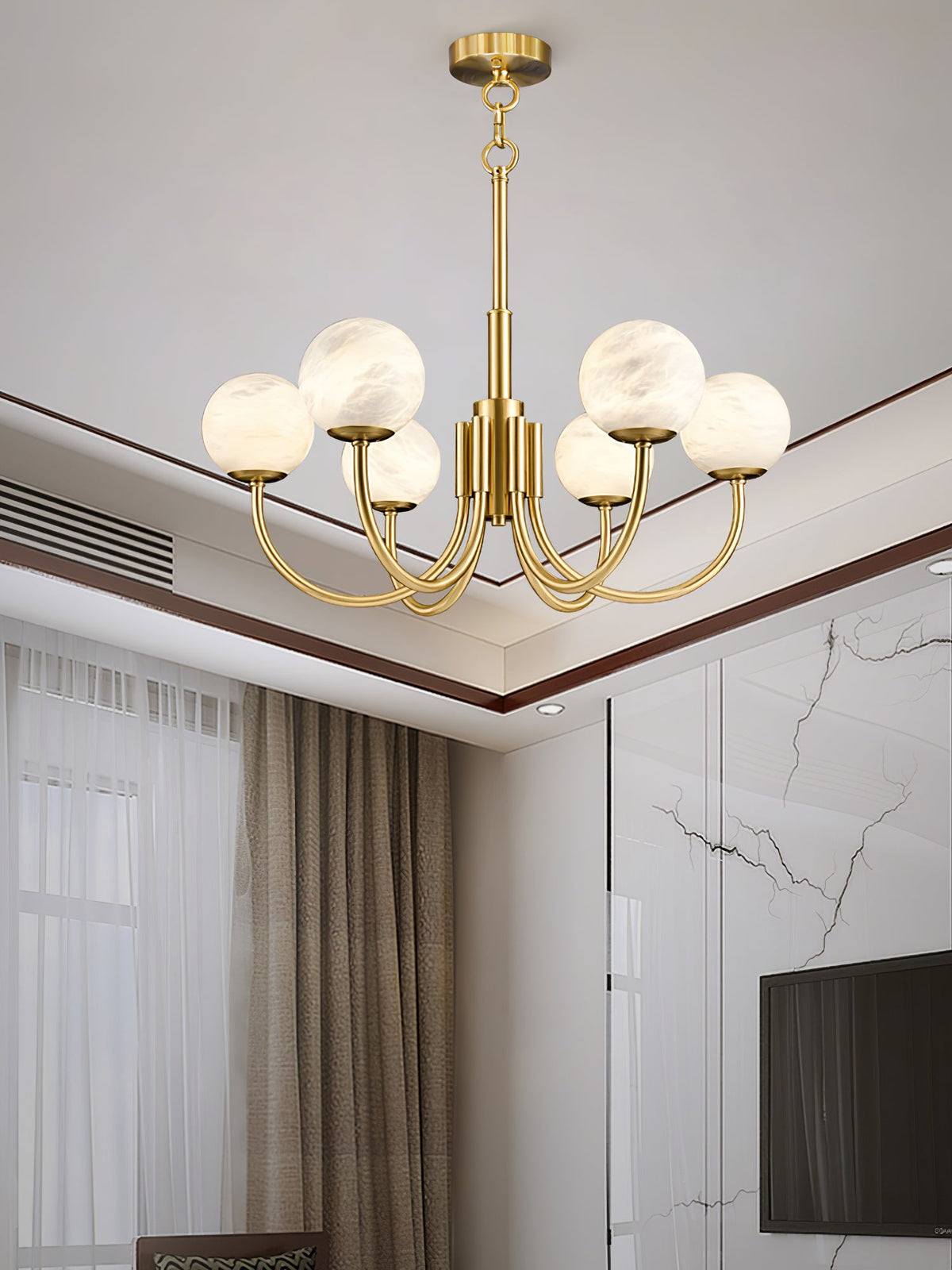Aurelian Alabaster Globe Chandelier — view 58